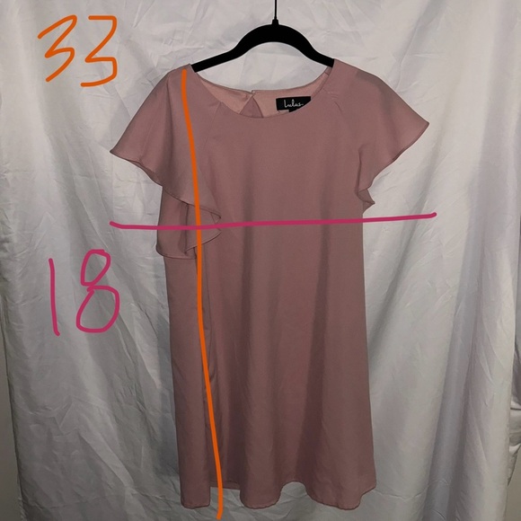 Lulus Dress Lookin' Cute Mauve Pink Short Flutter Sleeve Shift Lined Dress - Picture 3 of 6